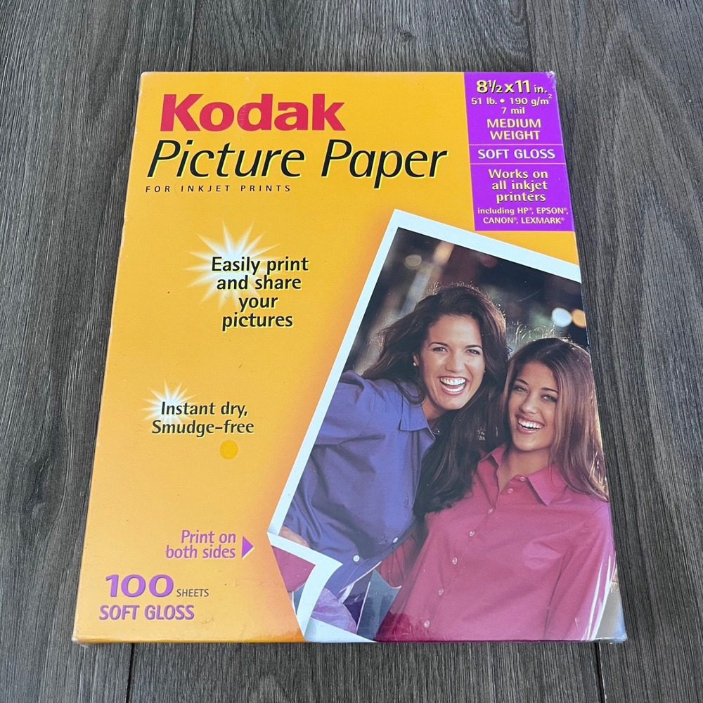 Kodak Picture Paper 8.5x11 Soft Gloss Inkjet 100 Sheets 51lb 844 2055